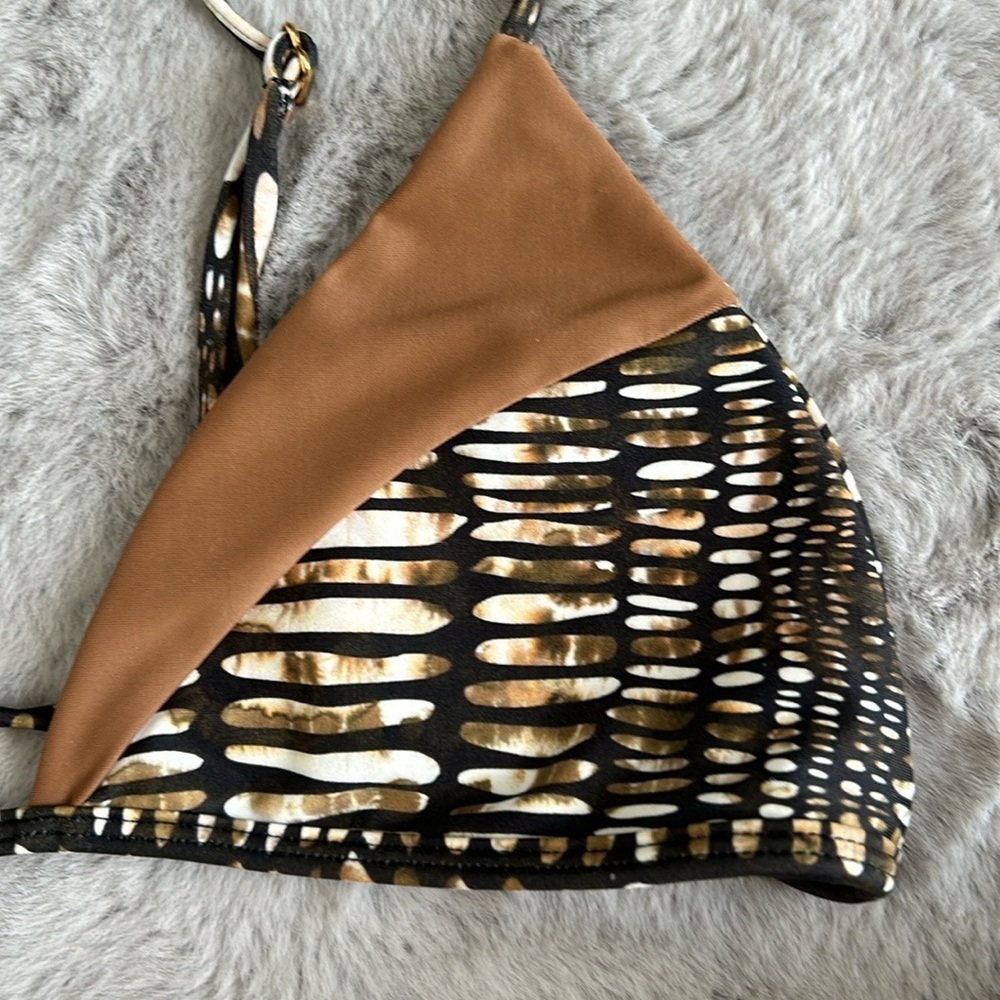 Issa de’ mar Malia Bikini Top in Pebble & Cafe L - Picture 4 of 6